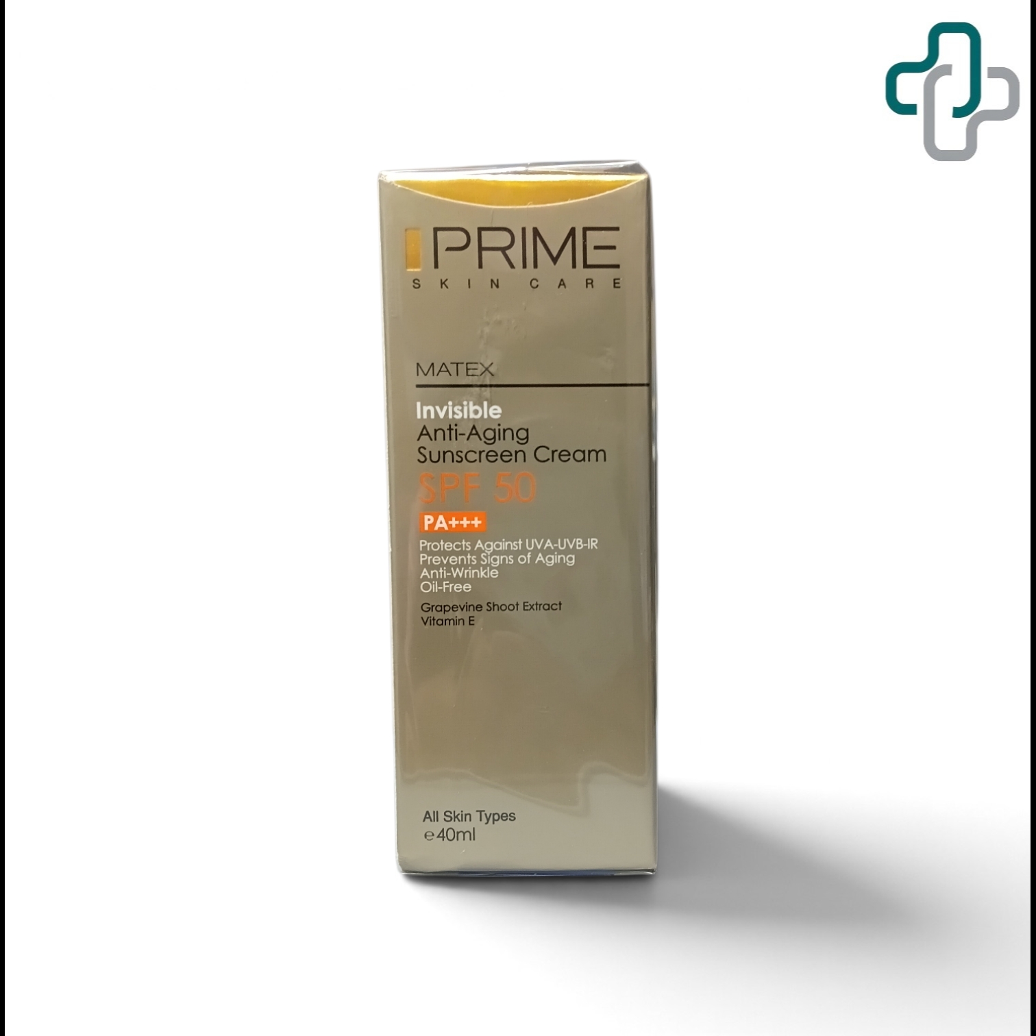 ضد آفتاب بی رنگ جوان کننده پرایم با SPF50 حجم 40 میلی لیتر 