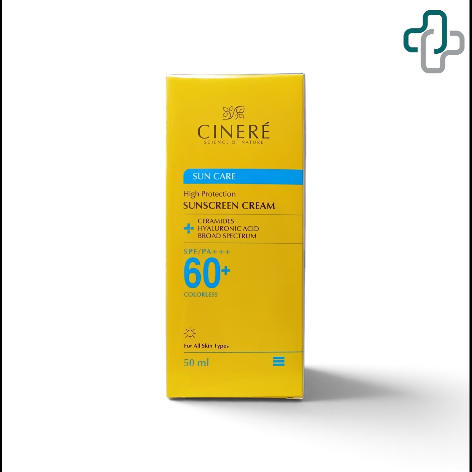 کرم ضد آفتاب بی رنگ سینره با SPF60 مناسب پوست نرمال تا خشک حجم 50 میلی لیتر