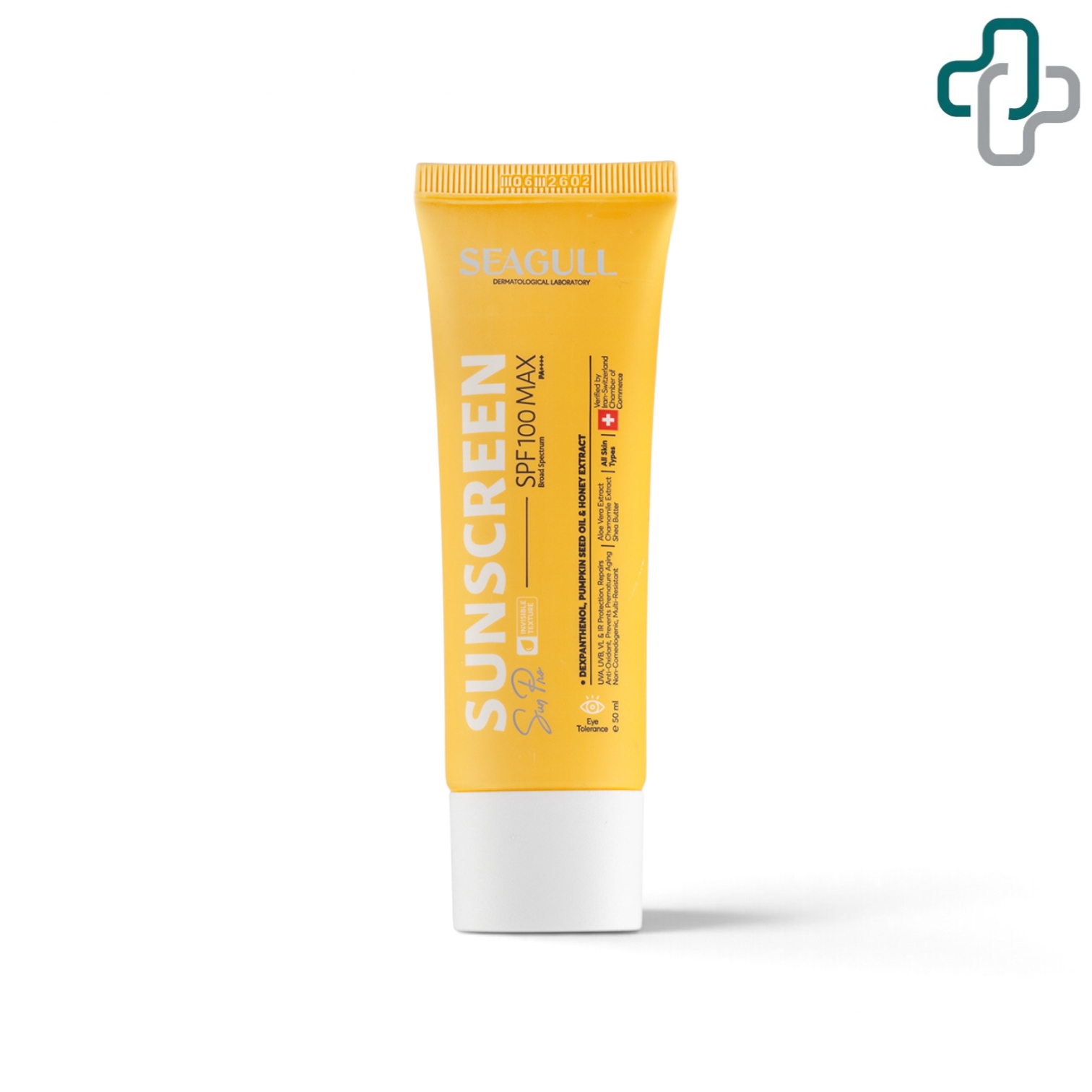 کرم ضد آفتاب بی رنگ سی گل با SPF100 مناسب انواع پوست حجم 50 میلی لیتر